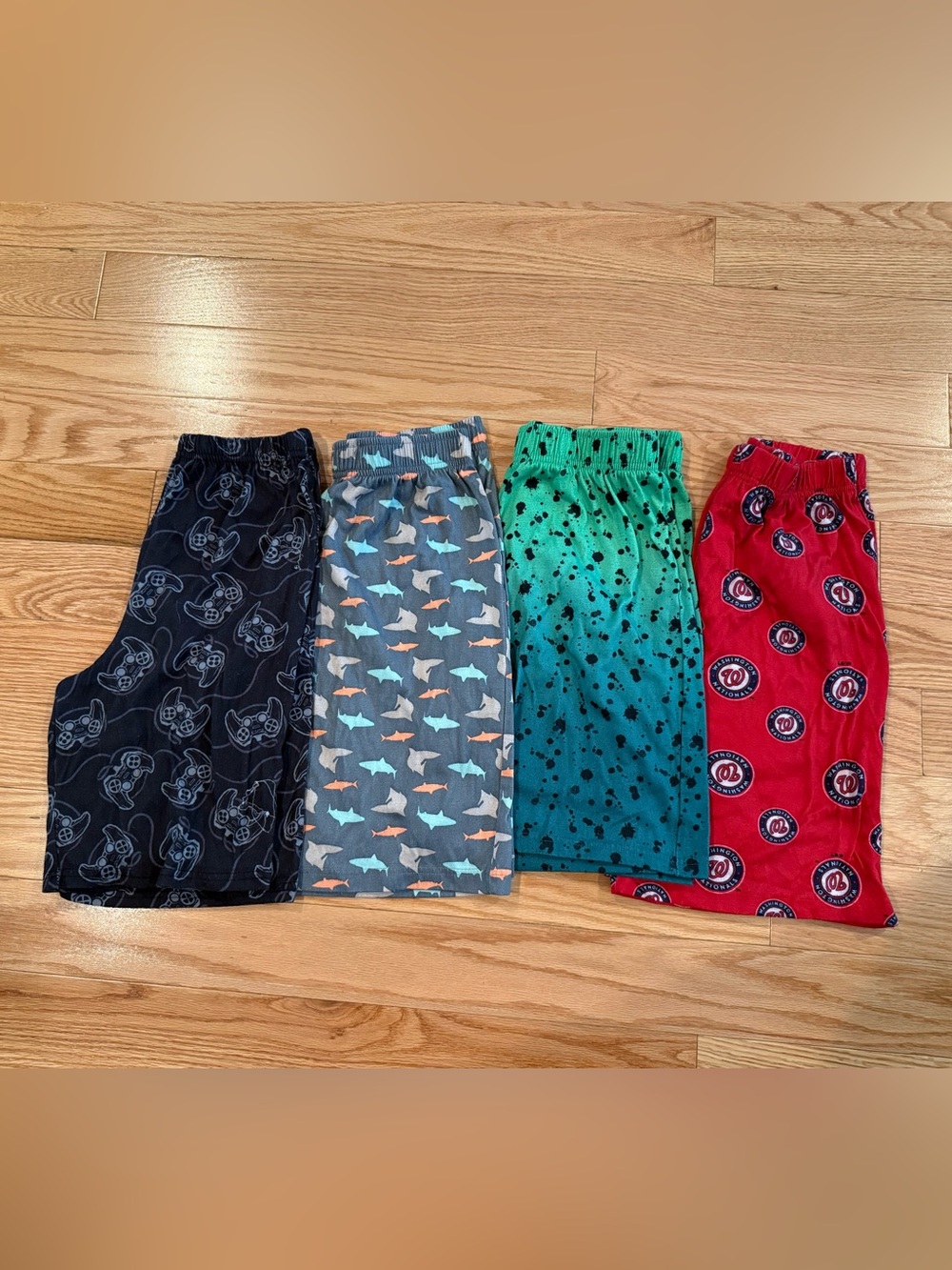 MLB Washington nationals, Sharks, Video Game and dot design pajama shorts